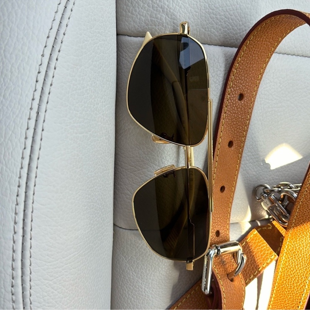 Bottega Veneta Gold and Black Sunglasses